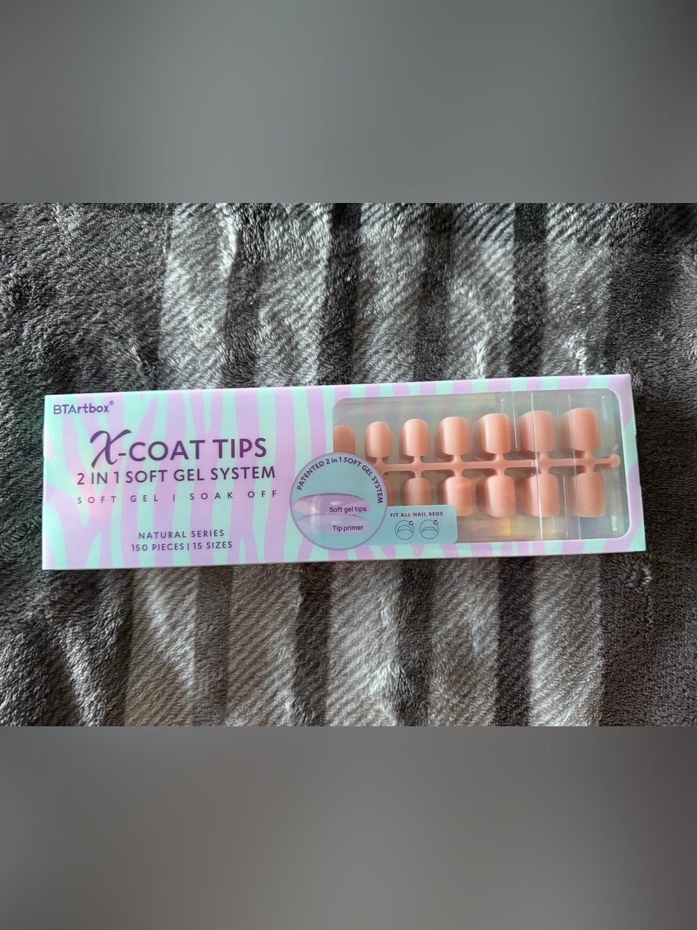 Nude Soft Gel Press-On Nail Tips Extra Short Square Shape